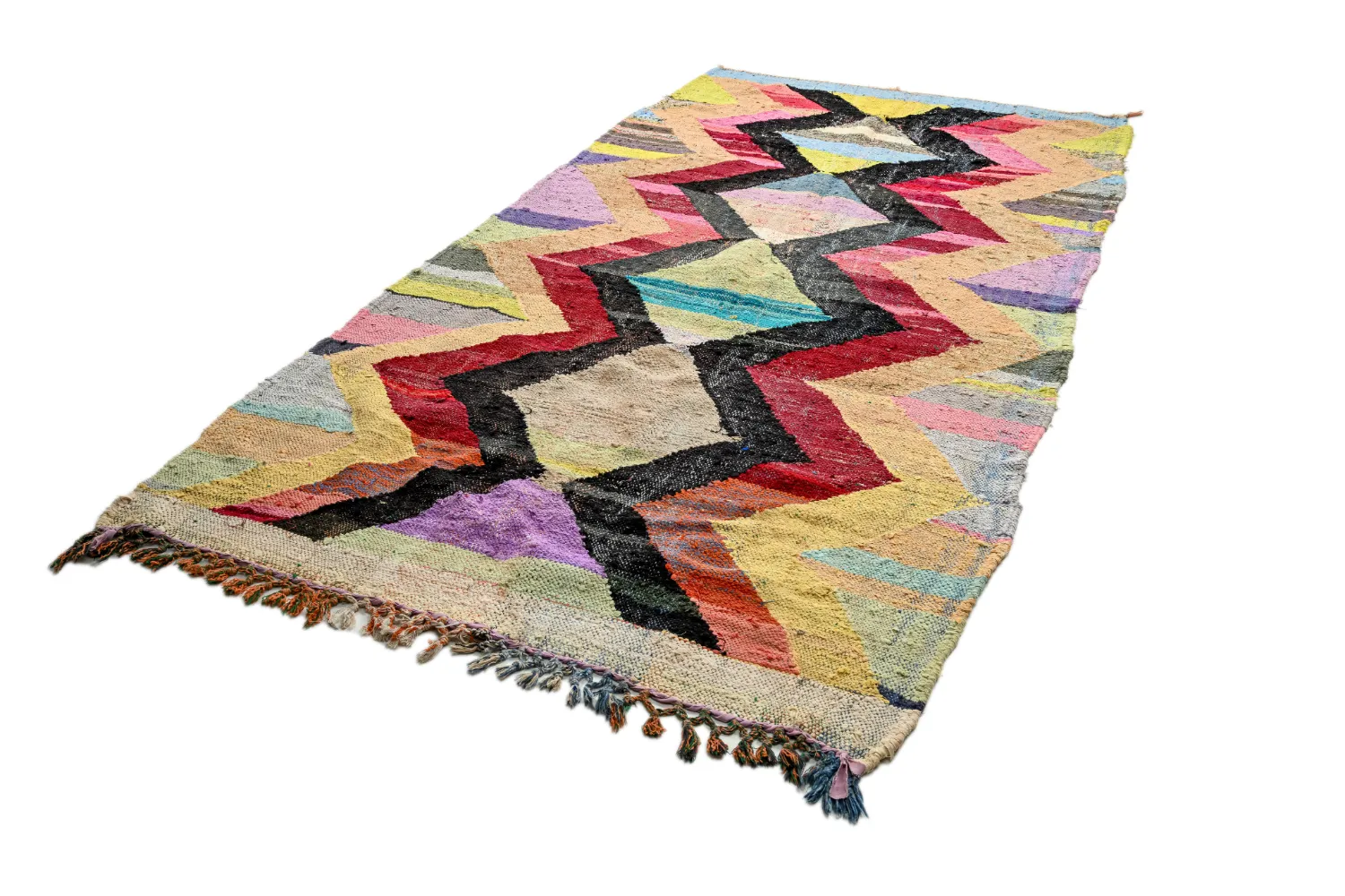 Marokkaanse Berber tapijt Boucherouite 150 x 300 cm