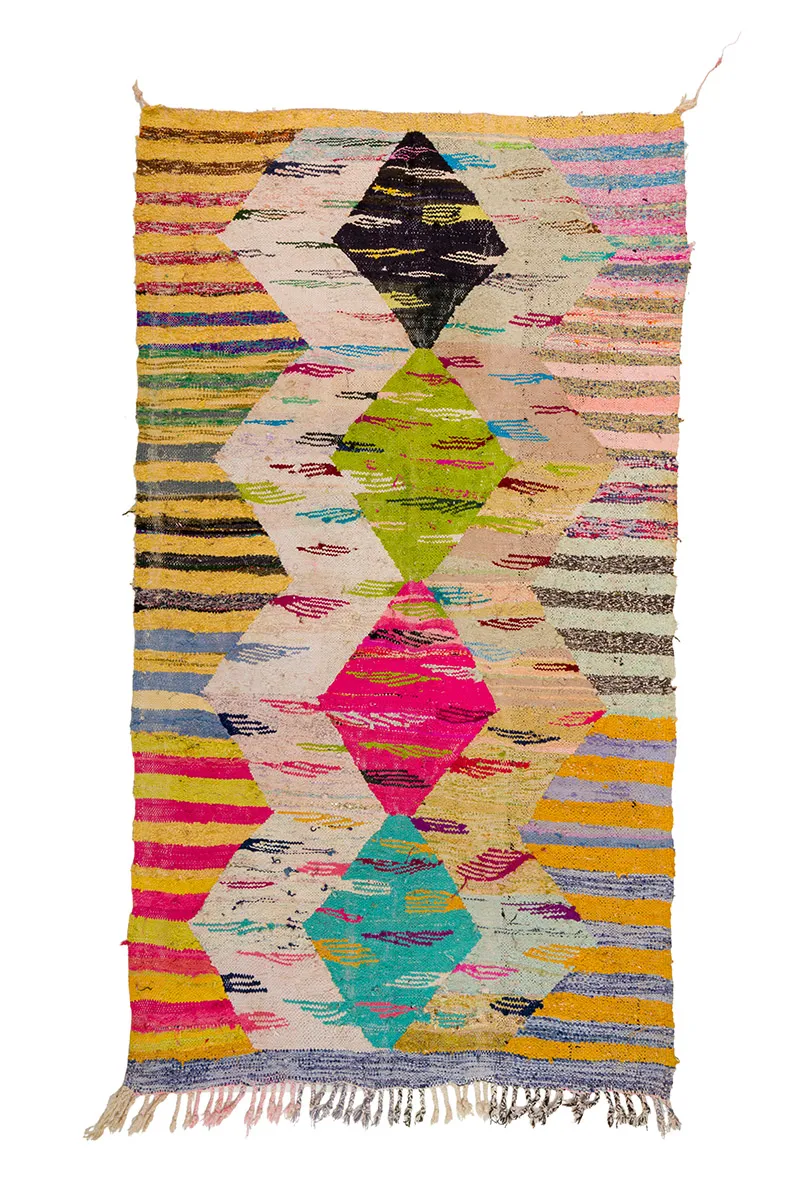 Marokkaanse Berber tapijt Boucherouite 140 x 250 cm