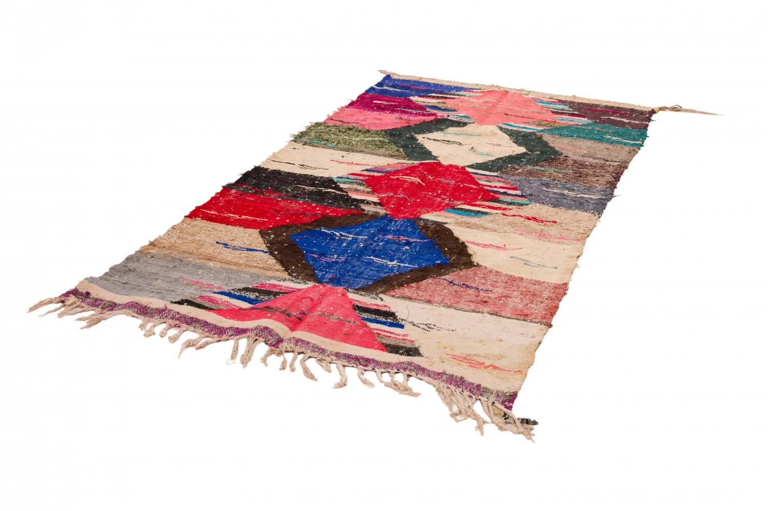 Marokkaanse Berber tapijt Boucherouite 125 x 240 cm