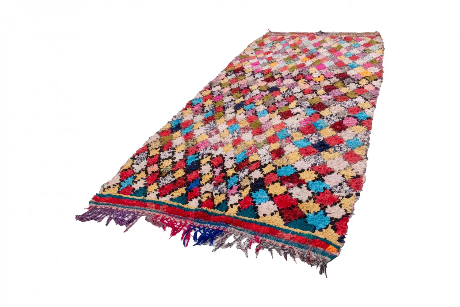 Marokkaanse Berber tapijt Boucherouite 300 x 135 cm
