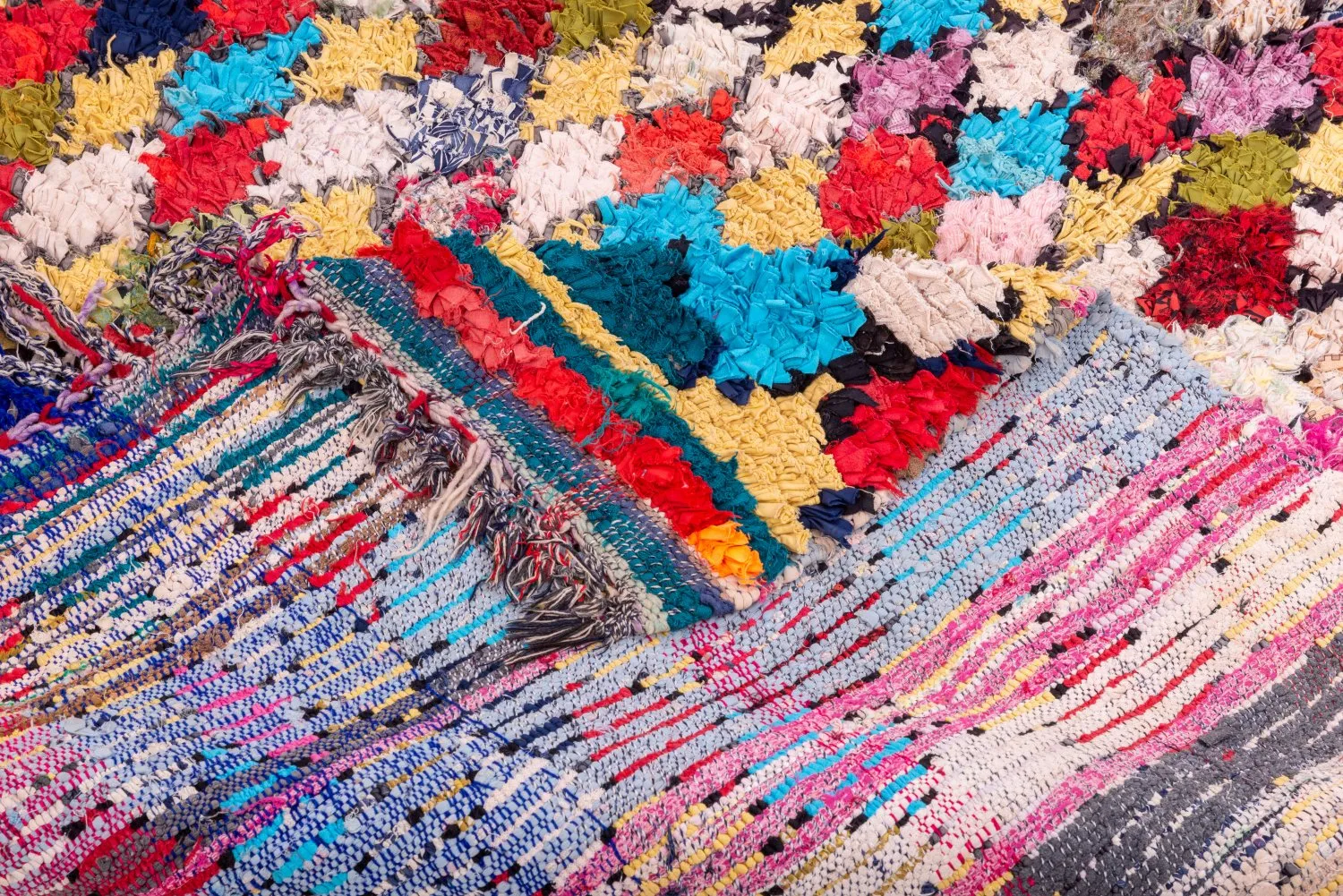 Marokkaanse Berber tapijt Boucherouite 300 x 135 cm