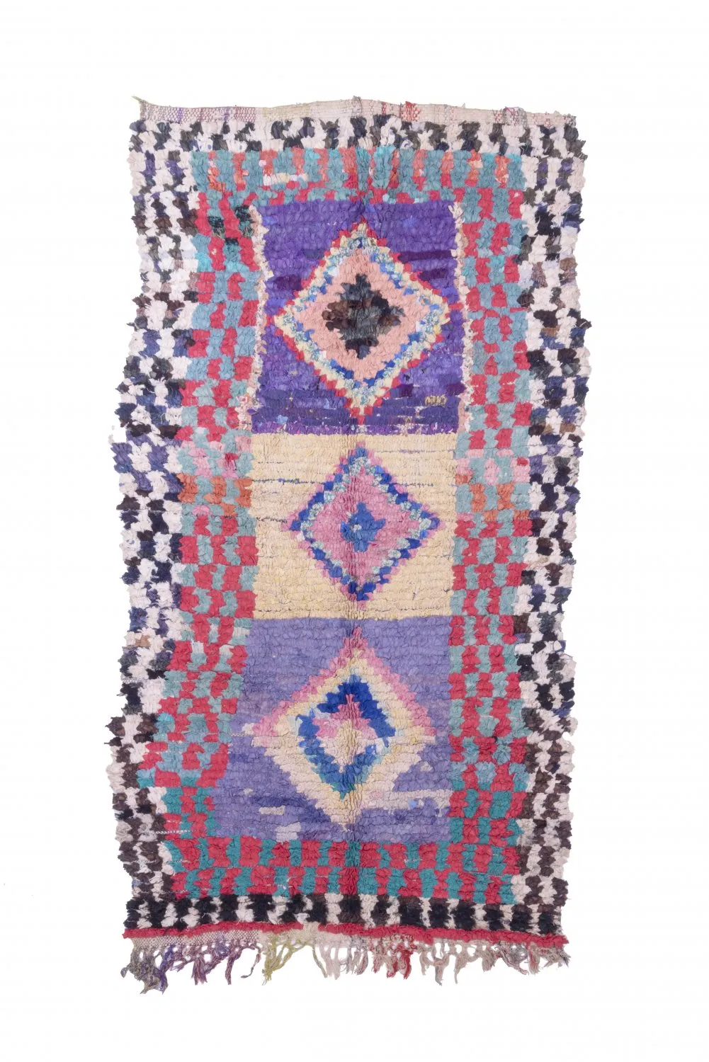Marokkaanse Berber tapijt Boucherouite 225 x 125 cm