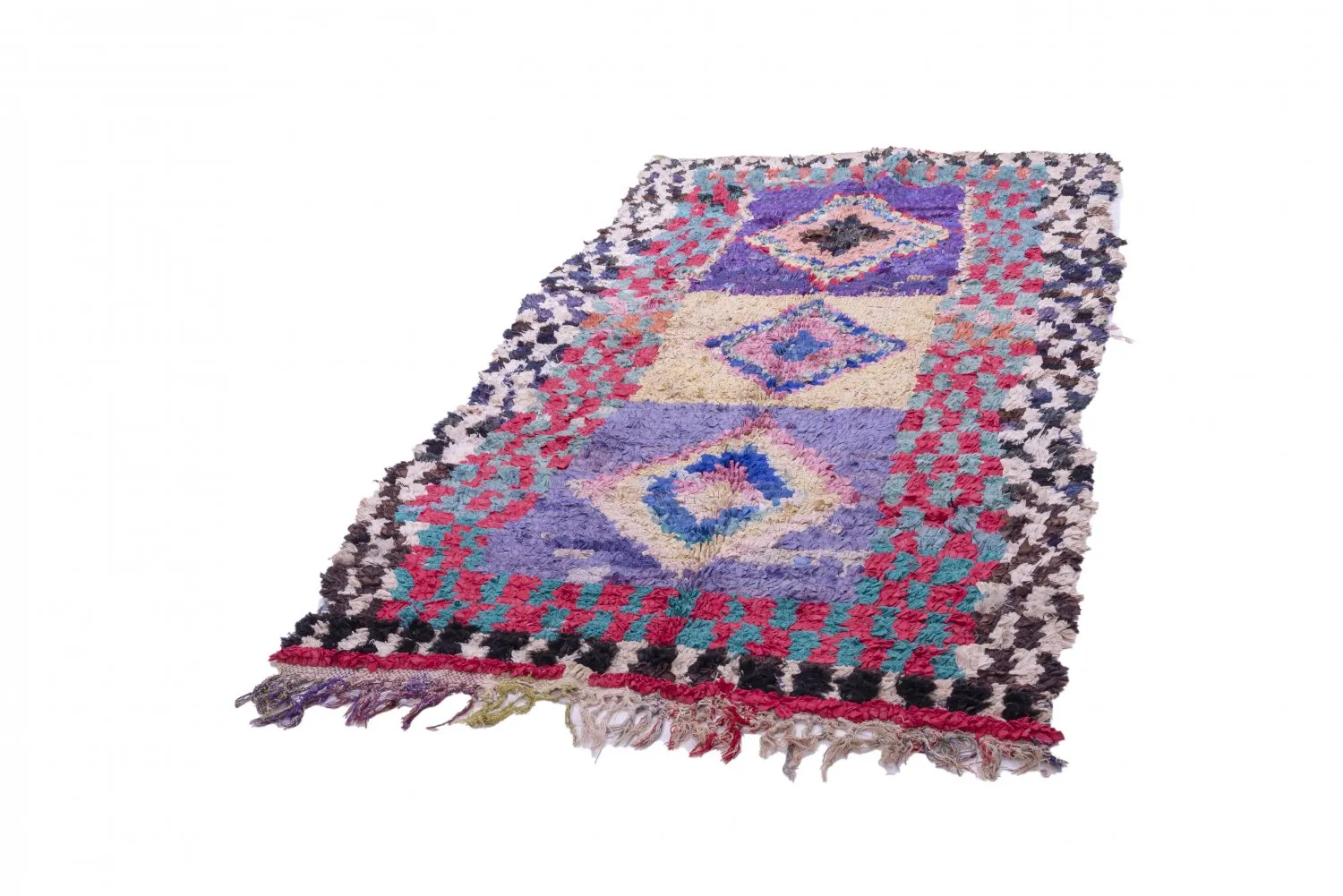 Marokkaanse Berber tapijt Boucherouite 225 x 125 cm