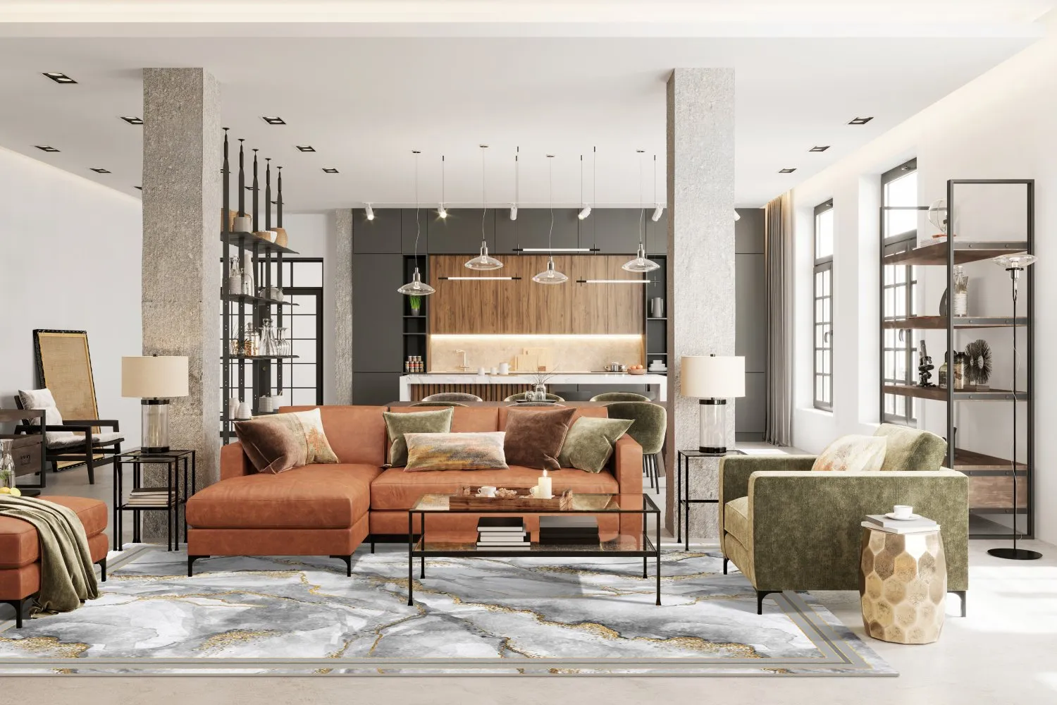 Wilton - Attika (grijs/wit/goud)