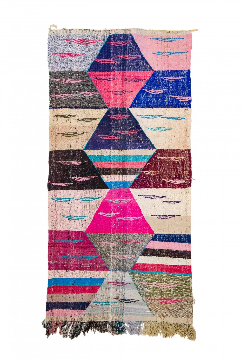 Marokkaanse Berber tapijt Boucherouite 125 x 260 cm