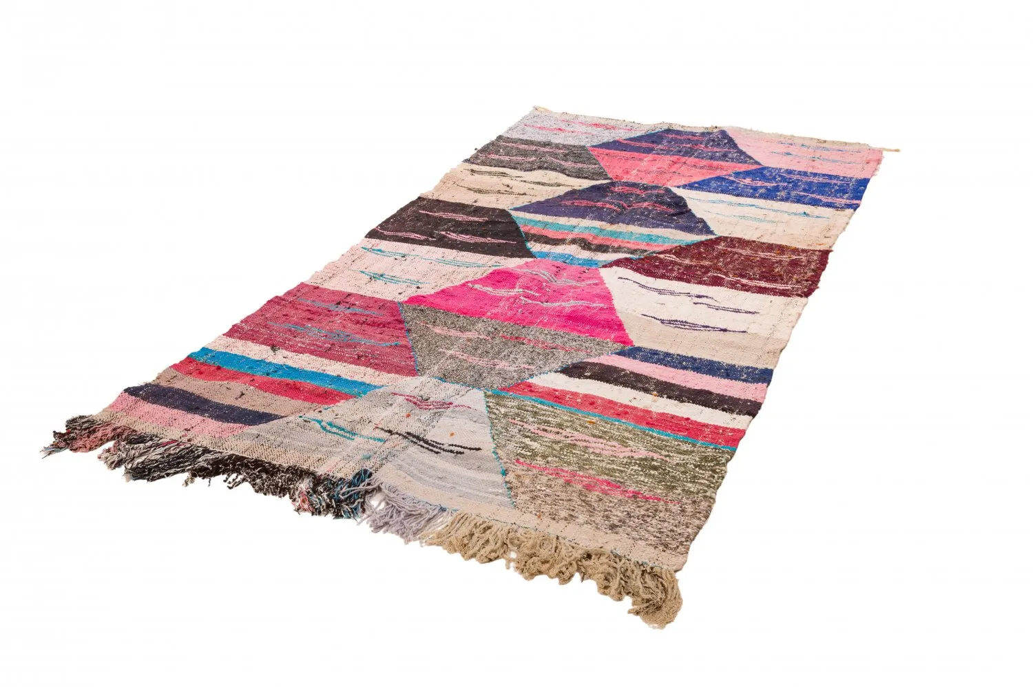 Marokkaanse Berber tapijt Boucherouite 125 x 260 cm