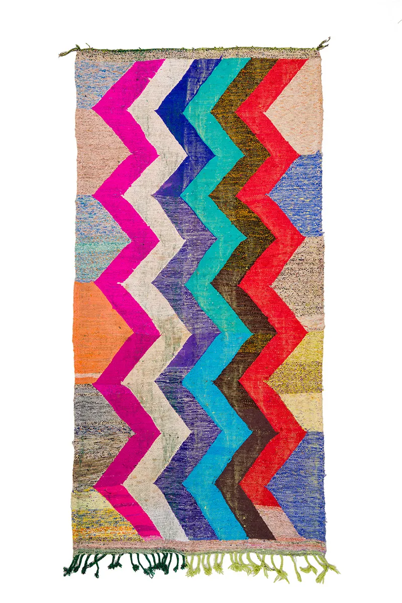 Marokkaanse Berber tapijt Boucherouite 135 x 265 cm