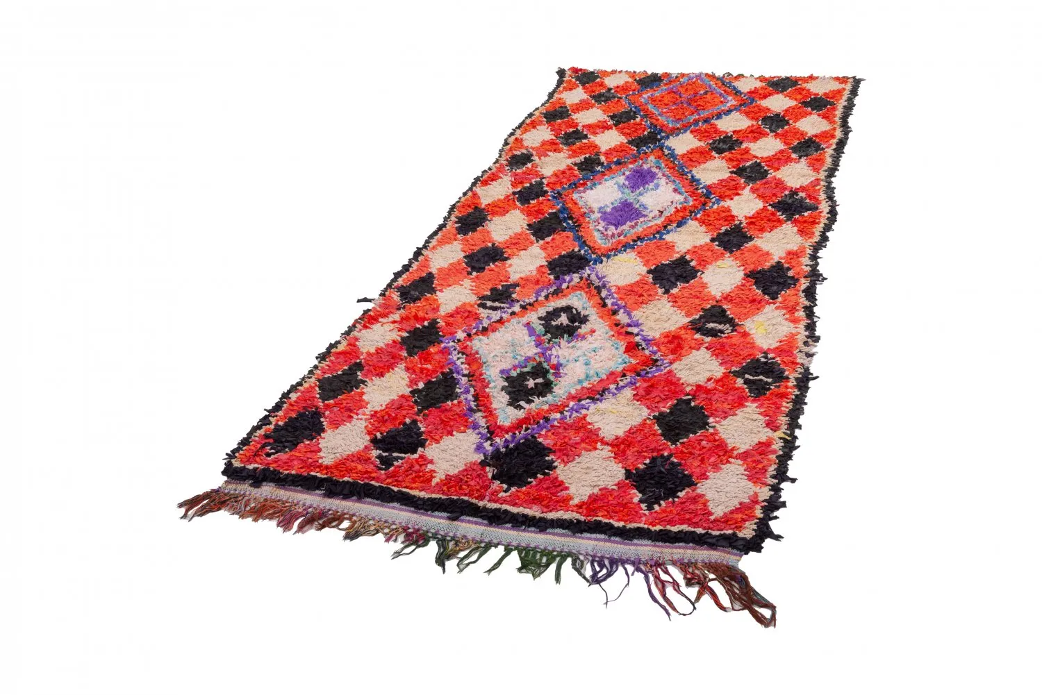 Marokkaanse Berber tapijt Boucherouite 255 x 105 cm