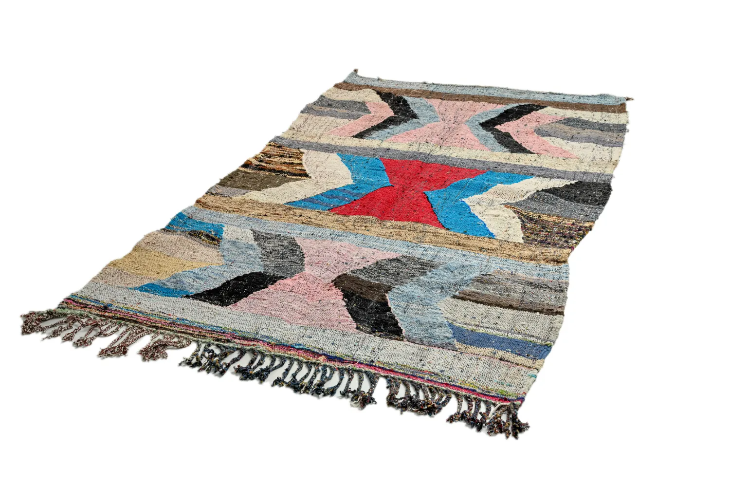 Marokkaanse Berber tapijt Boucherouite 140 x 255 cm