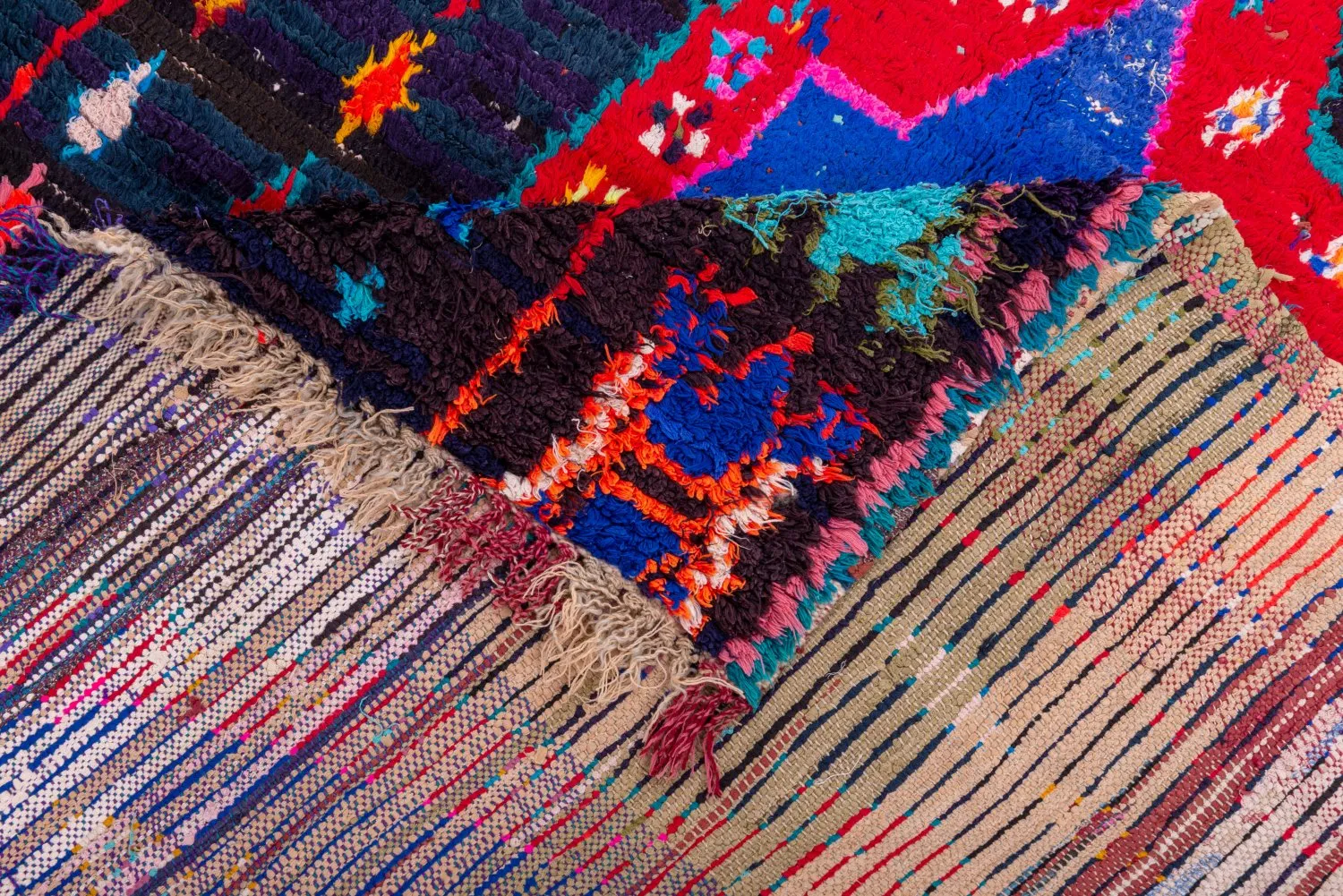 Marokkaanse Berber tapijt Boucherouite 220 x 130 cm