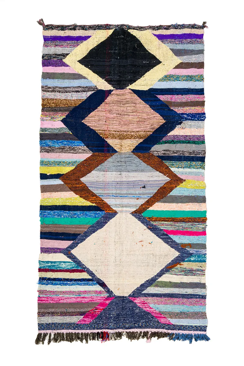 Marokkaanse Berber tapijt Boucherouite 130 x 250 cm