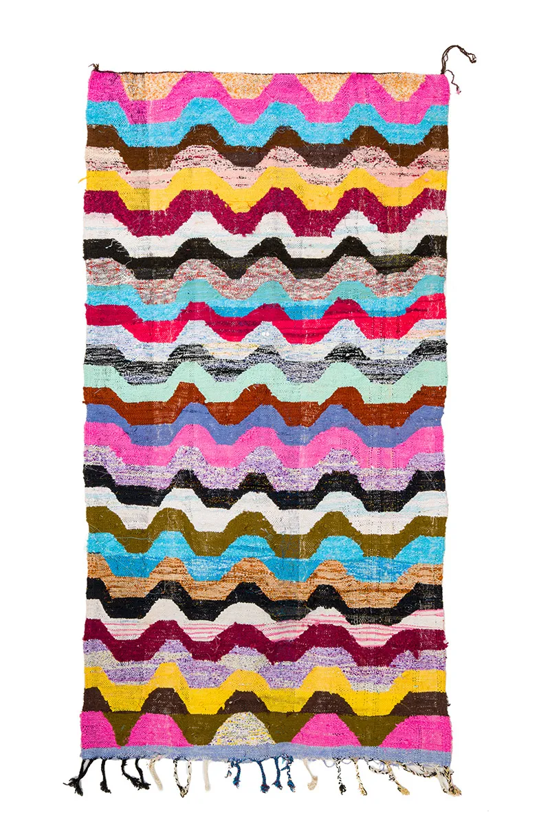 Marokkaanse Berber tapijt Boucherouite 140 x 265 cm