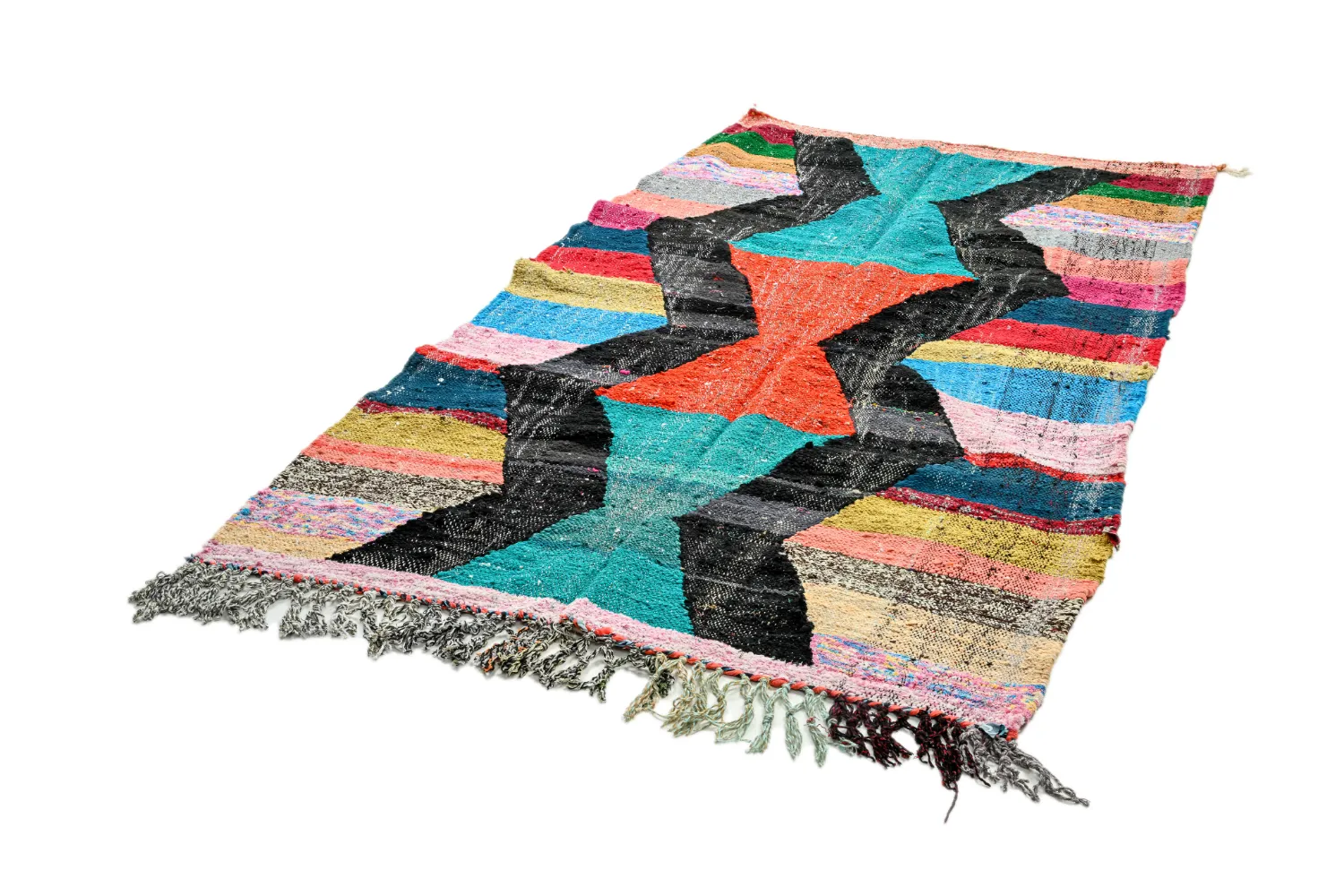 Marokkaanse Berber tapijt Boucherouite 135 x 230 cm