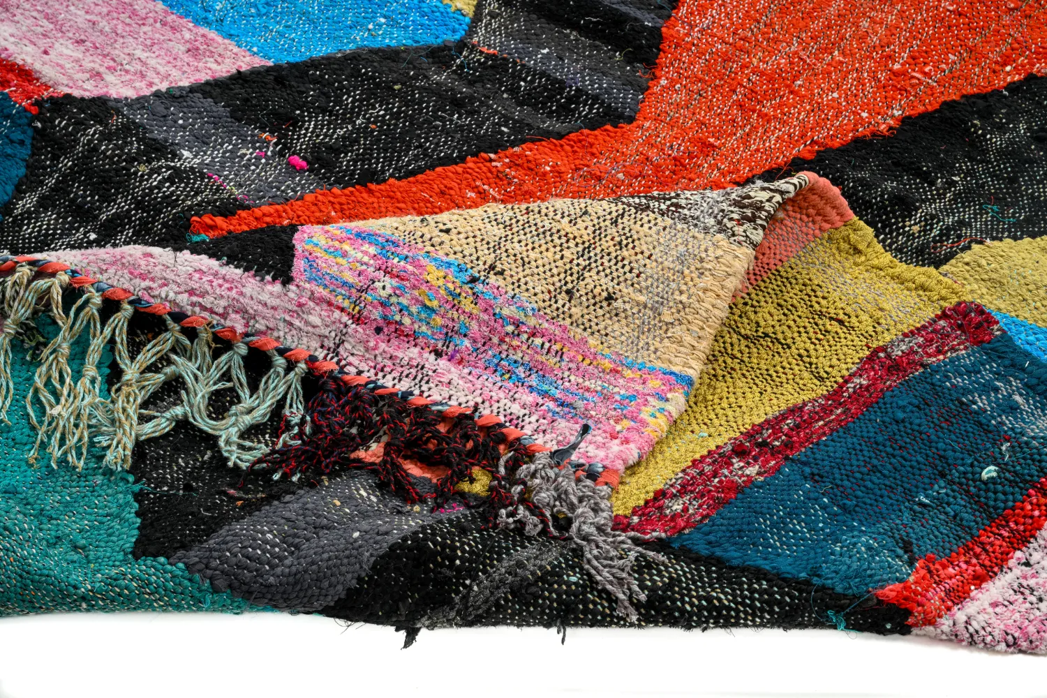 Marokkaanse Berber tapijt Boucherouite 135 x 230 cm