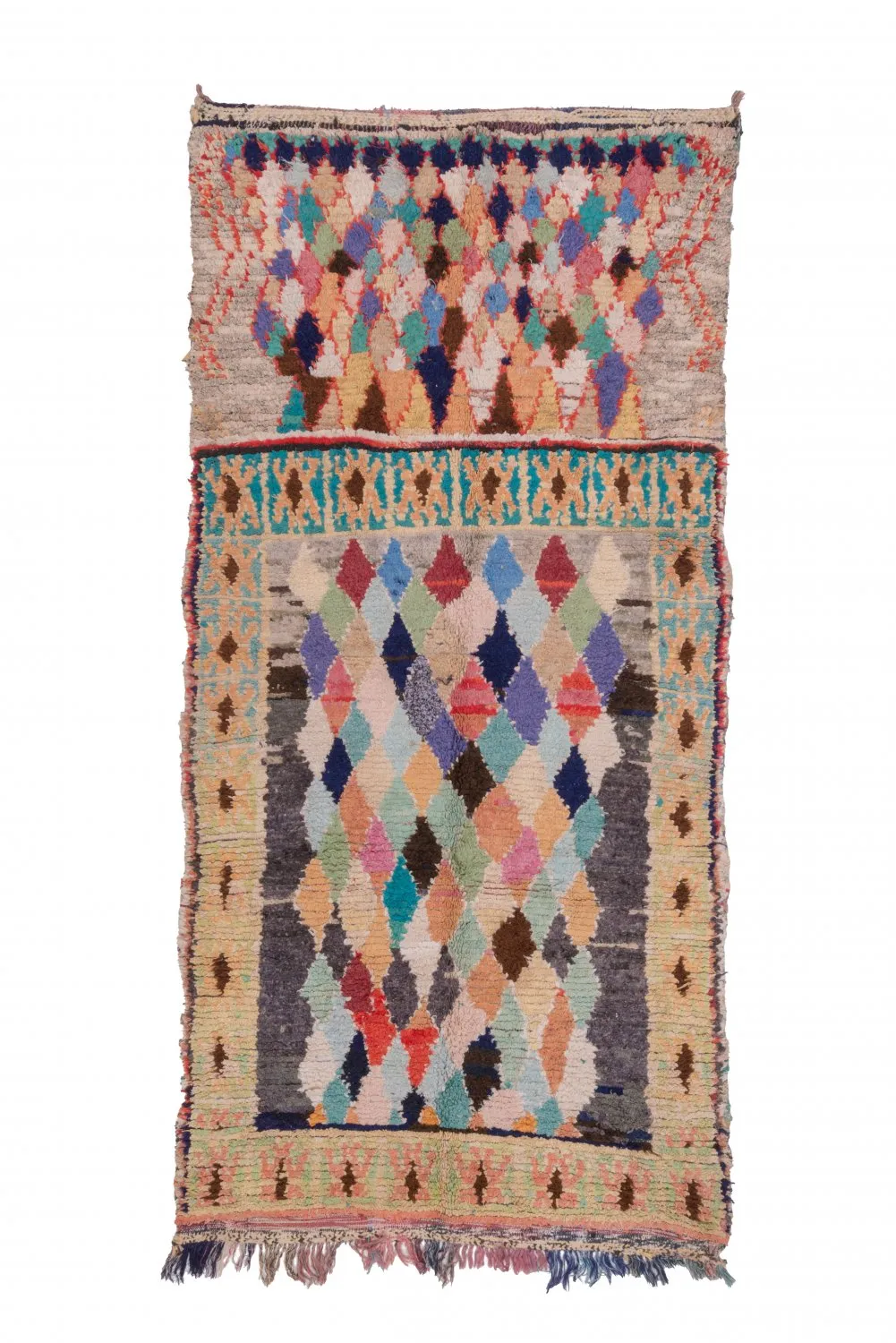 Marokkaanse Berber tapijt Boucherouite 255 x 115 cm