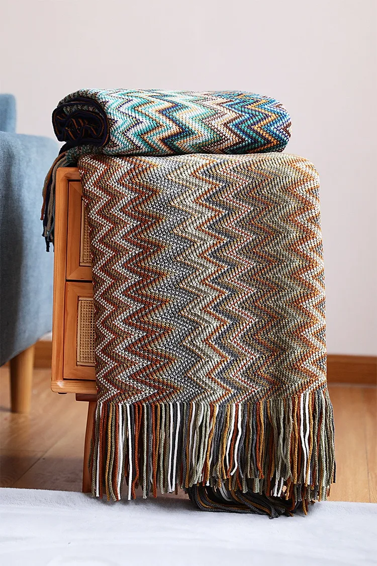 Plaid dekens - Milano (beige/multi)