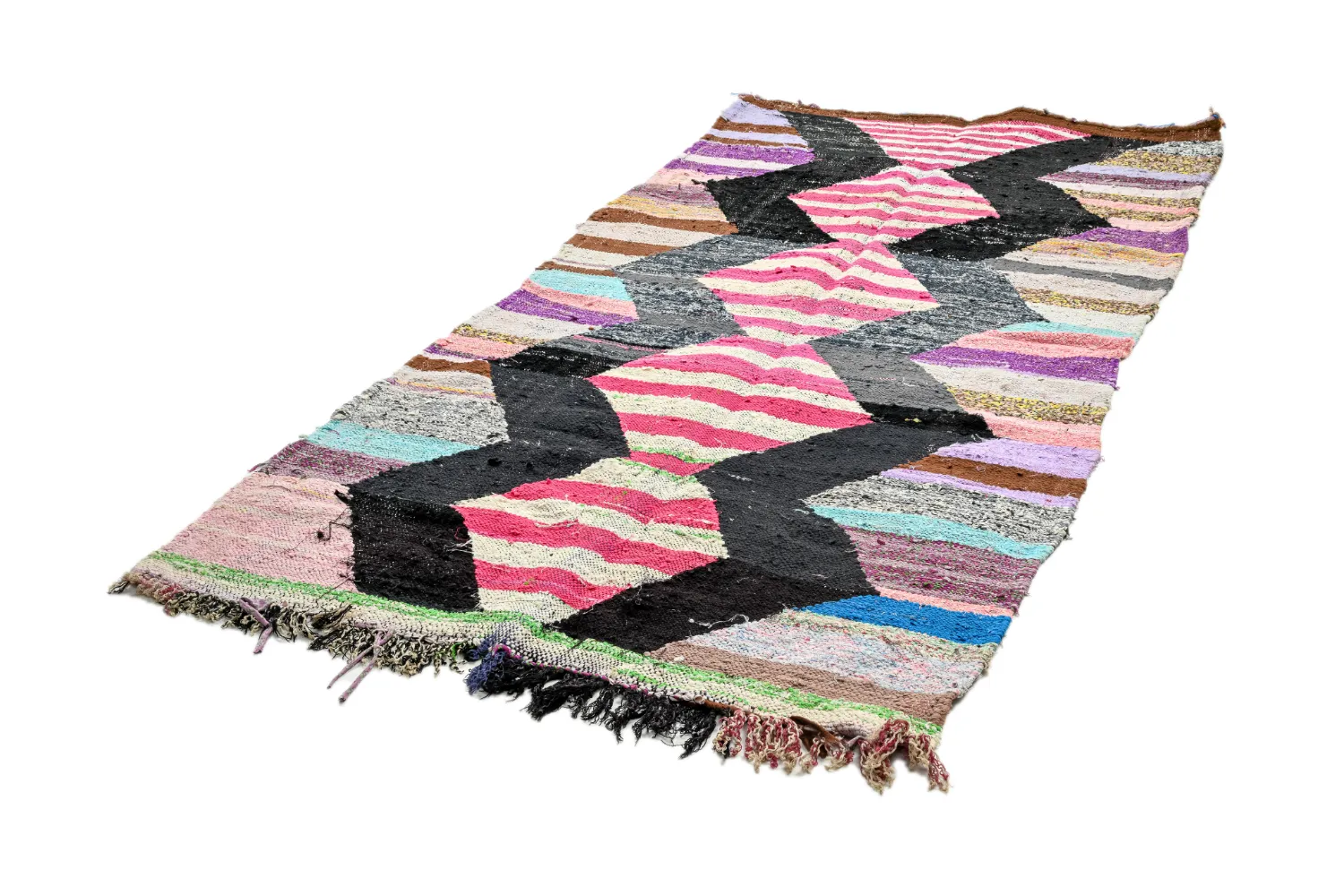 Marokkaanse Berber tapijt Boucherouite 130 x 265 cm