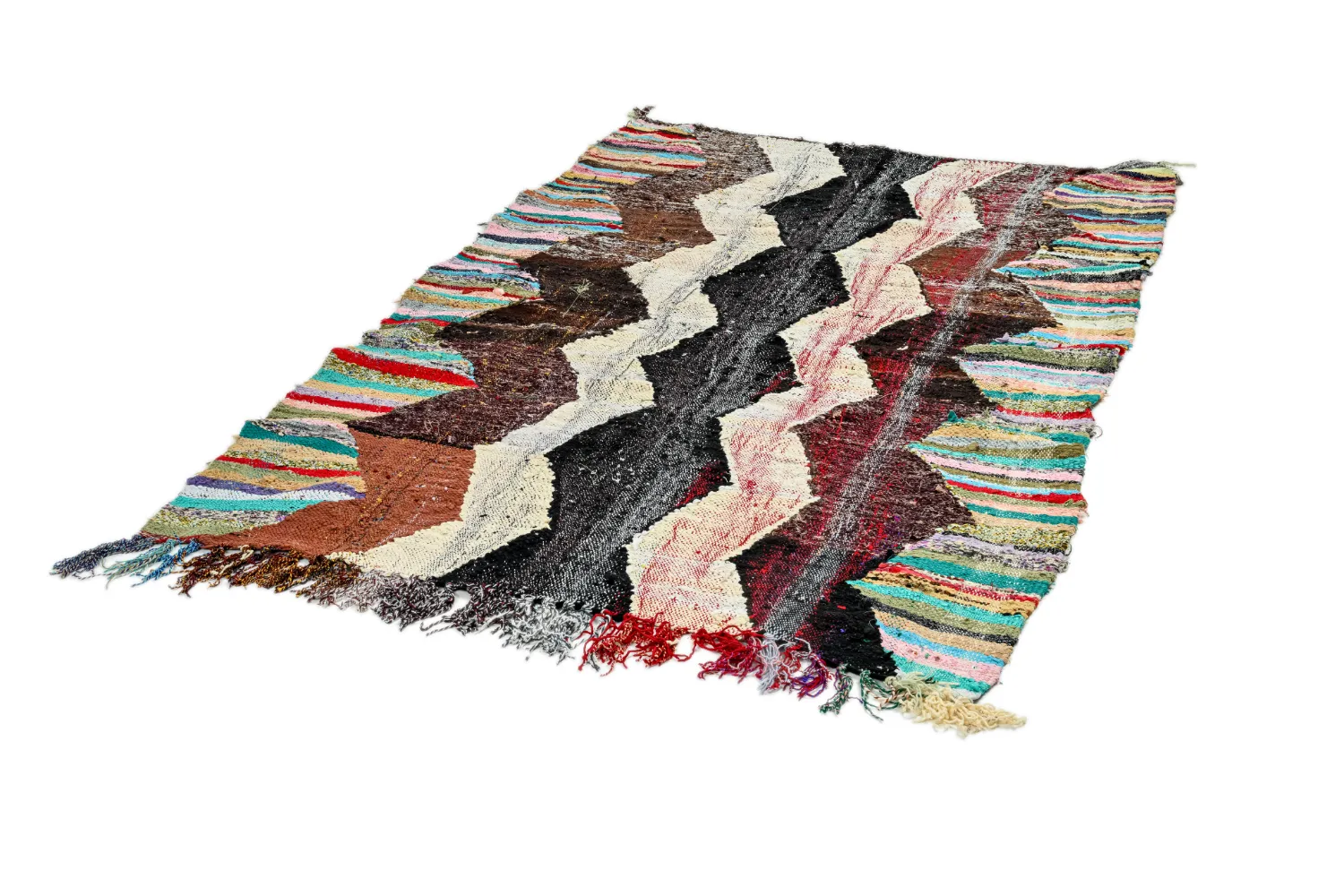 Marokkaanse Berber tapijt Boucherouite 140 x 230 cm