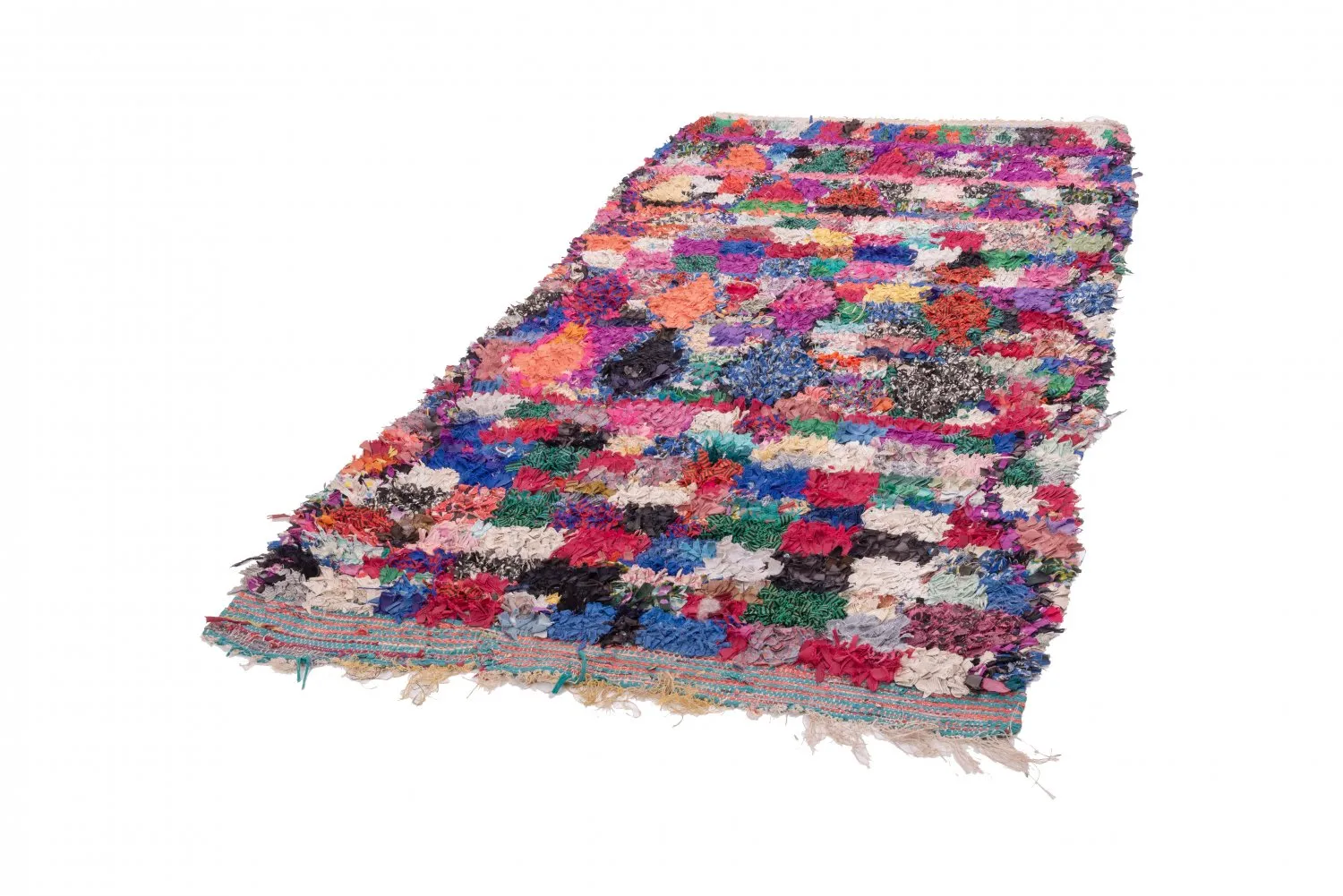 Marokkaanse Berber tapijt Boucherouite 250 x 130 cm