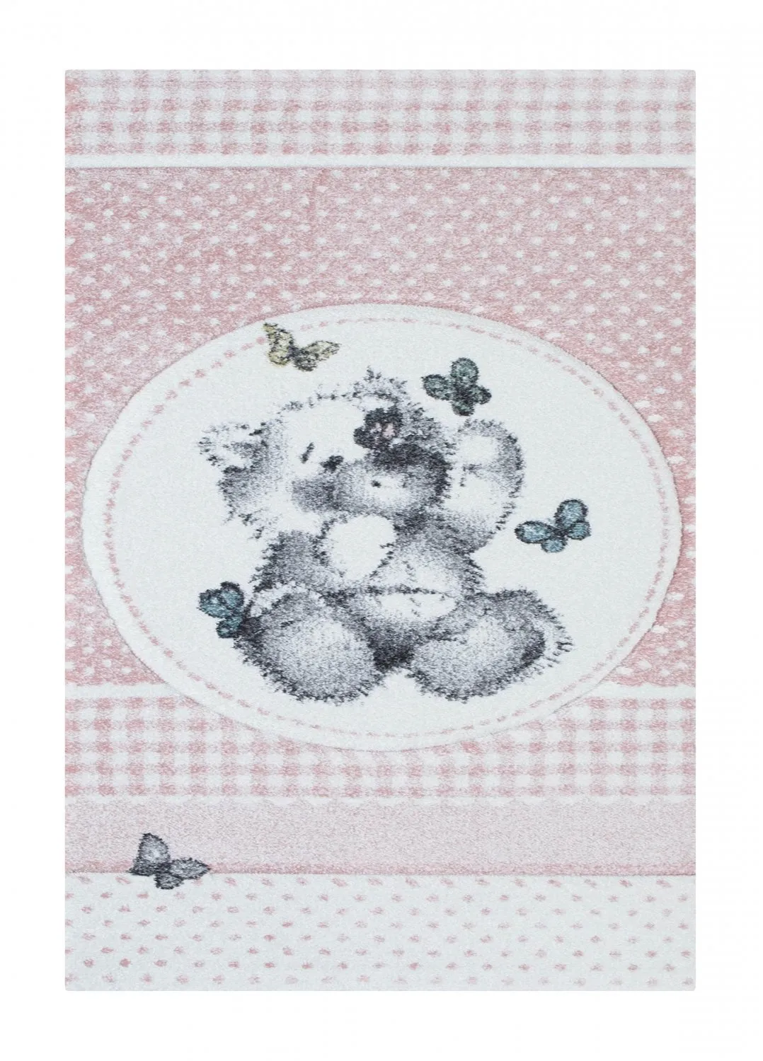 KINDERVLOERKLEED Vloerkleden voor de kinderkamer voor jongensmeisje met Atlas Teddybear roze Bamse