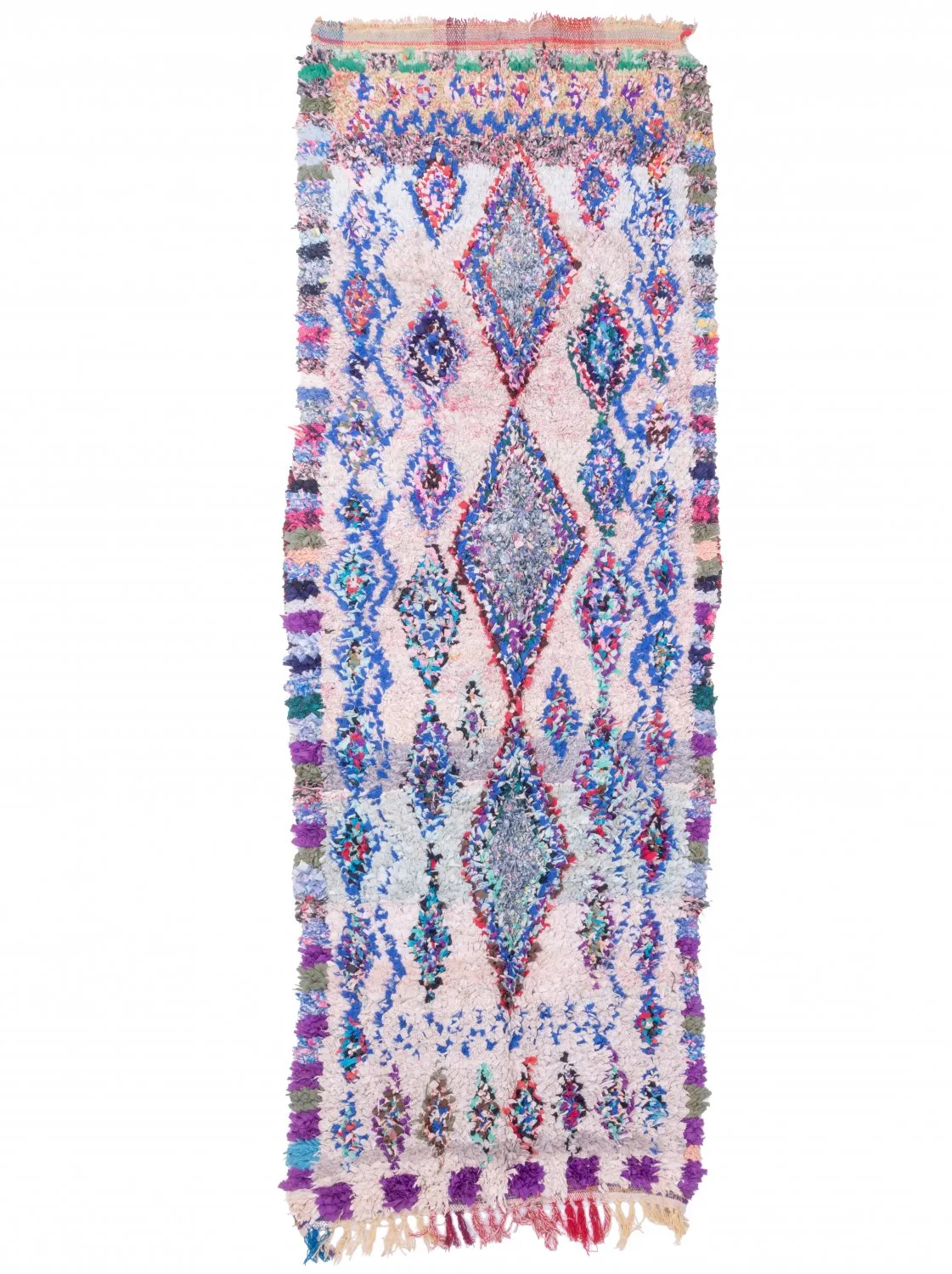Marokkaanse Berber tapijt Boucherouite 250 x 90 cm