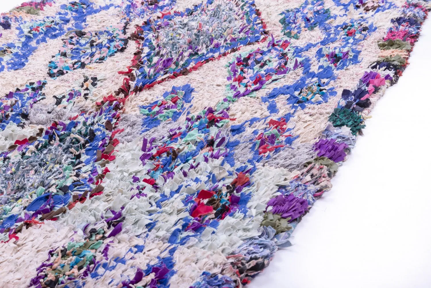 Marokkaanse Berber tapijt Boucherouite 250 x 90 cm