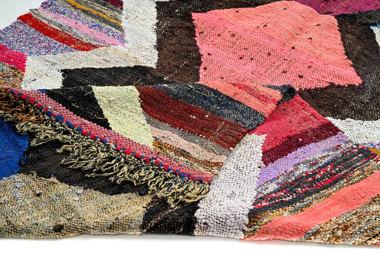 Marokkaanse Berber tapijt Boucherouite 140 x 245 cm