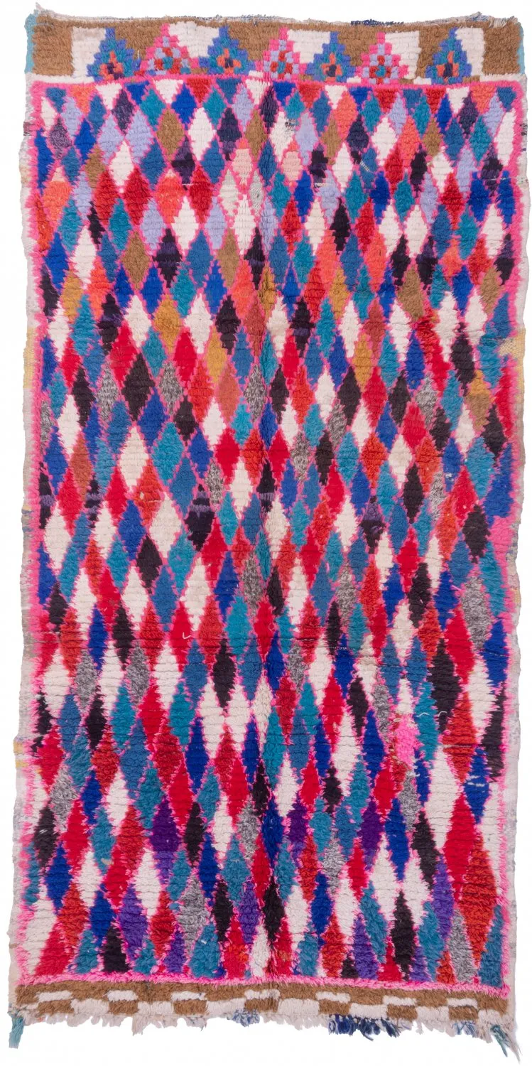Marokkaanse Berber tapijt Boucherouite 220 x 110 cm