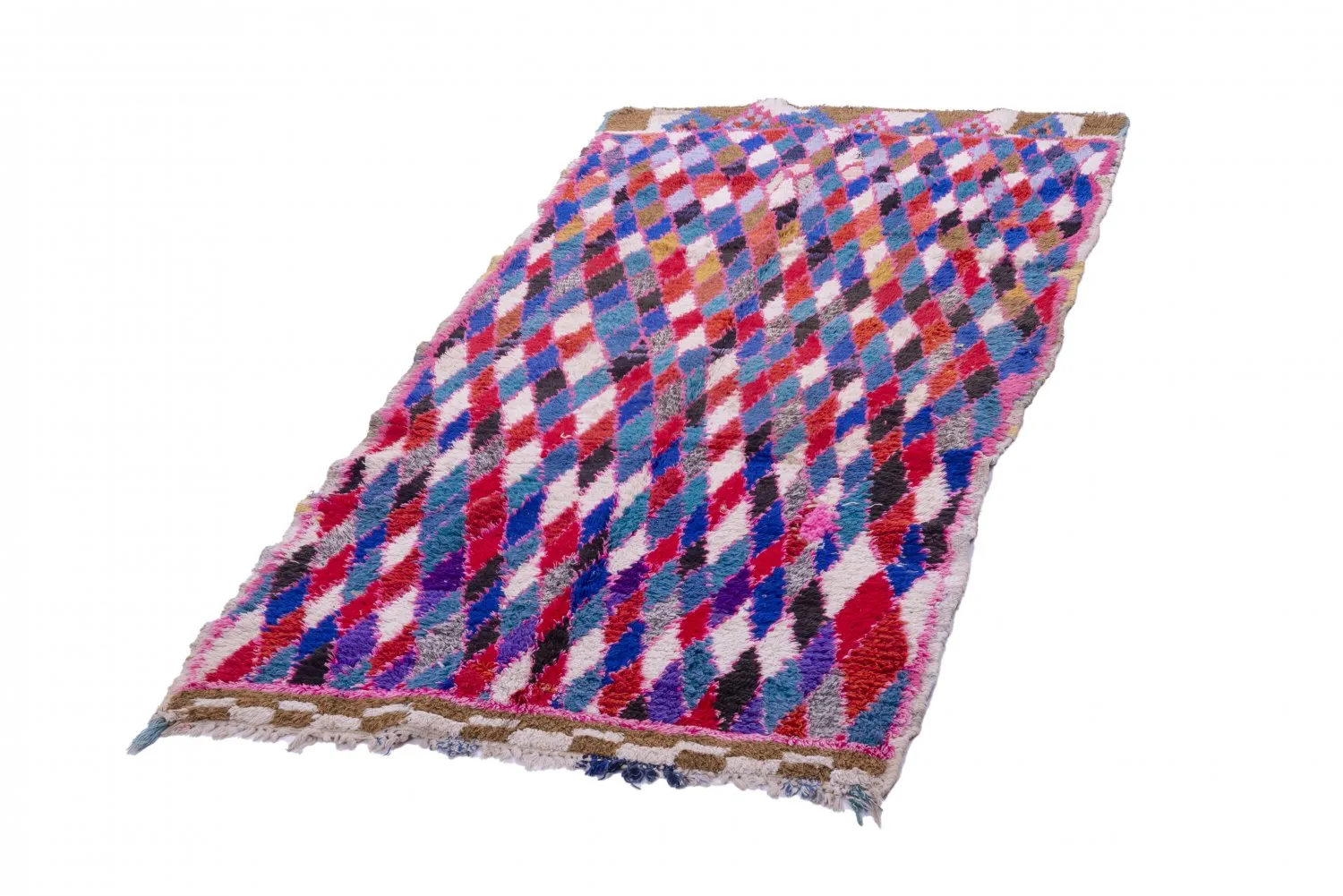 Marokkaanse Berber tapijt Boucherouite 220 x 110 cm