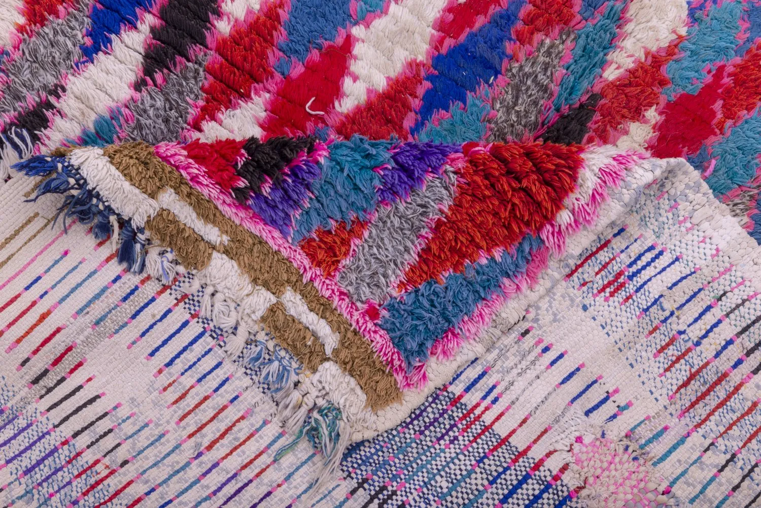 Marokkaanse Berber tapijt Boucherouite 220 x 110 cm