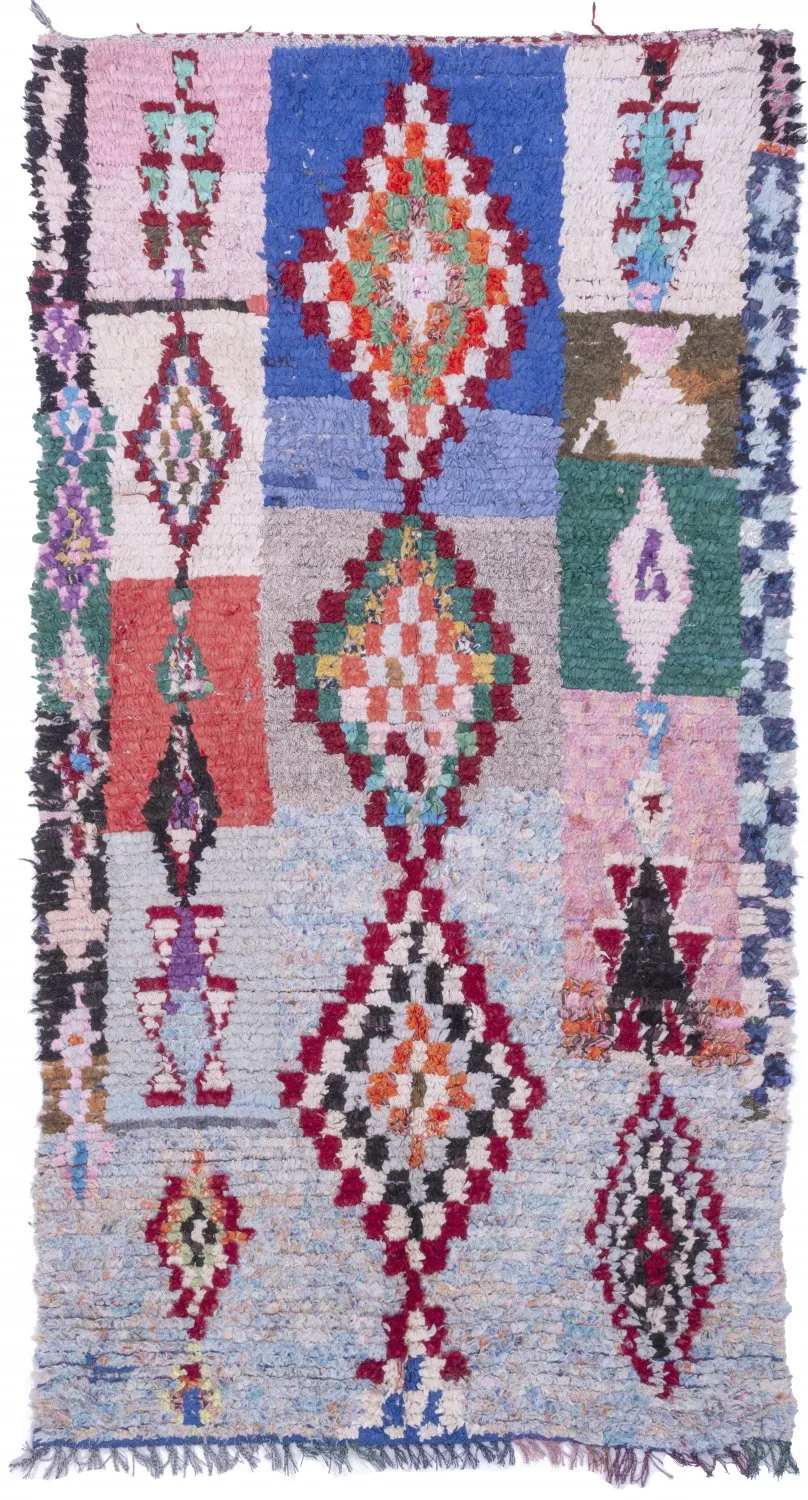 Marokkaanse Berber tapijt Boucherouite 250 x 125 cm