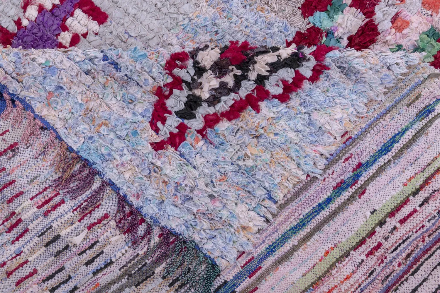 Marokkaanse Berber tapijt Boucherouite 250 x 125 cm