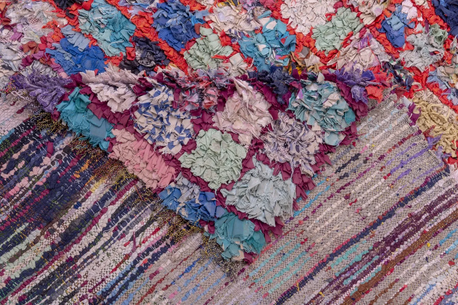 Marokkaanse Berber tapijt Boucherouite 255 x 125 cm