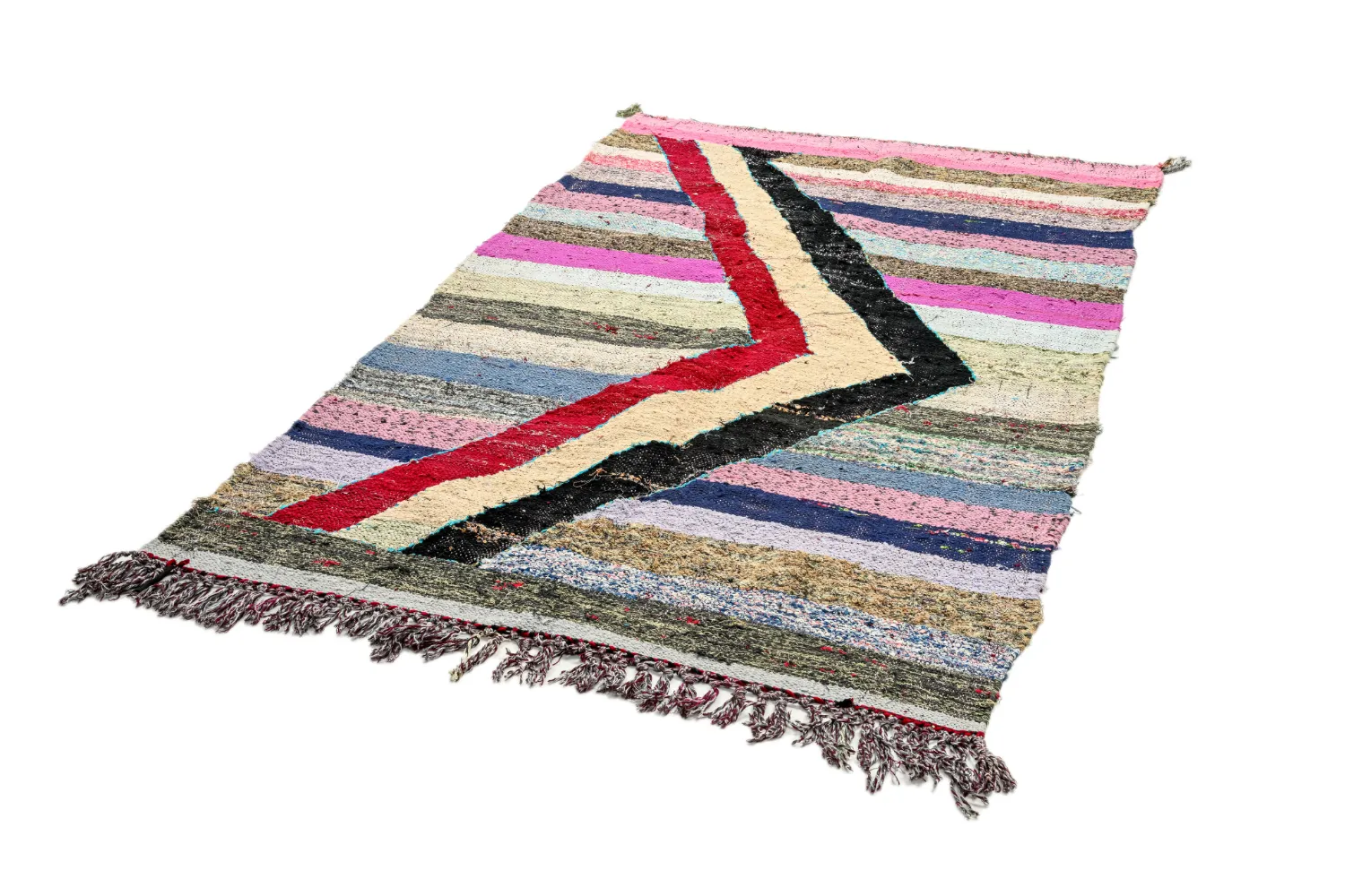 Marokkaanse Berber tapijt Boucherouite 130 x 225 cm
