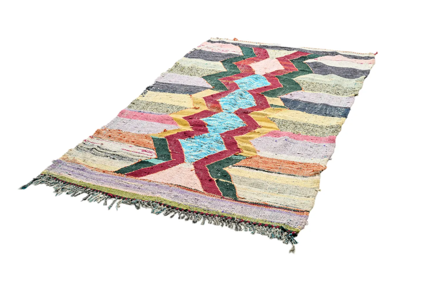Marokkaanse Berber tapijt Boucherouite 125 x 215 cm