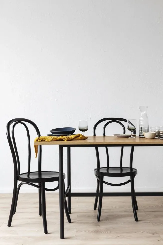 Stoel - Bistro (hout/zwart) - 2 stuks