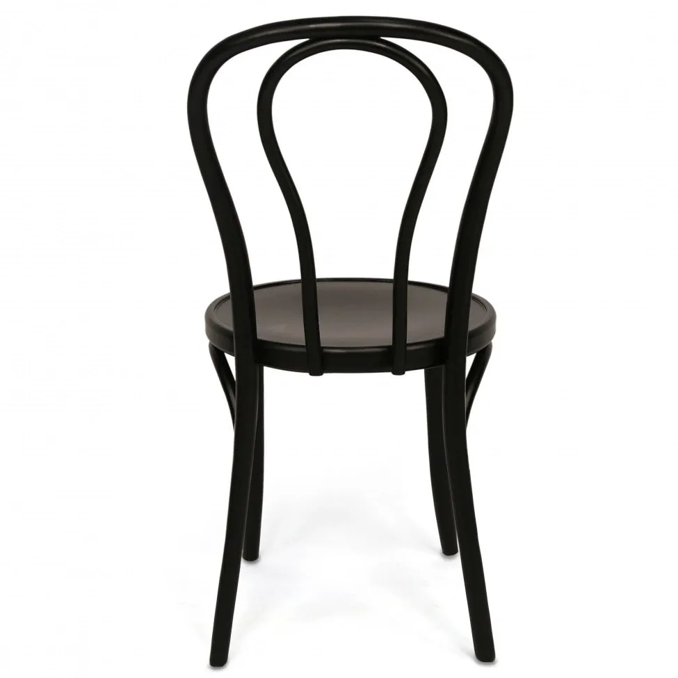Stoel - Bistro (hout/zwart) - 2 stuks