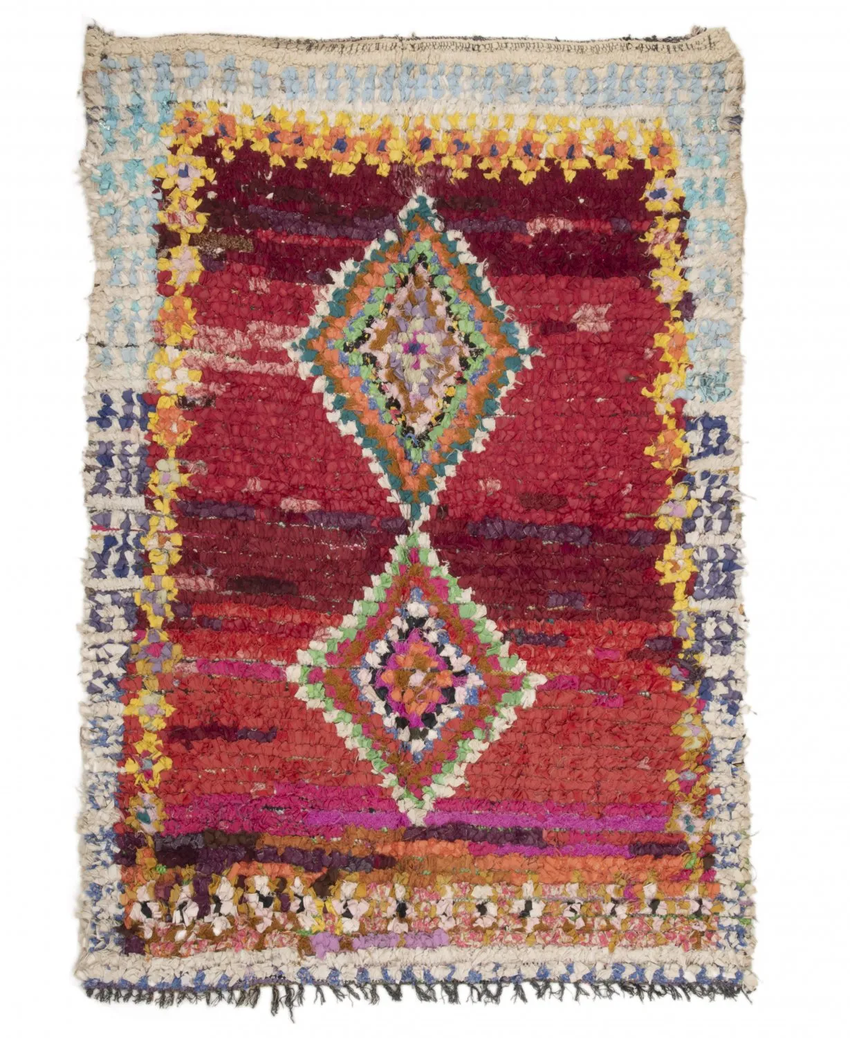 Marokkaanse Berber tapijt Boucherouite 210 x 140 cm