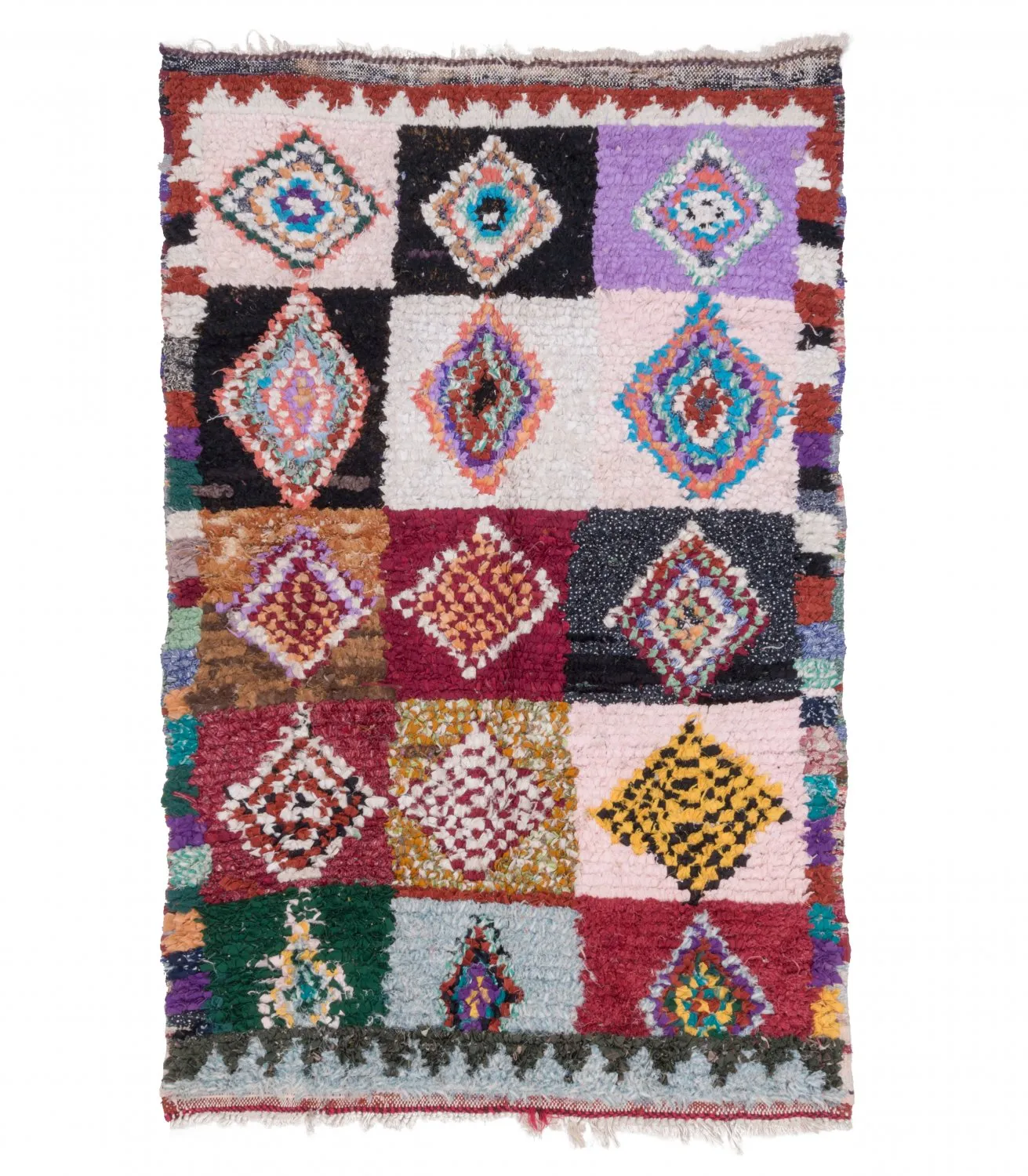 Marokkaanse Berber tapijt Boucherouite 205 x 120 cm