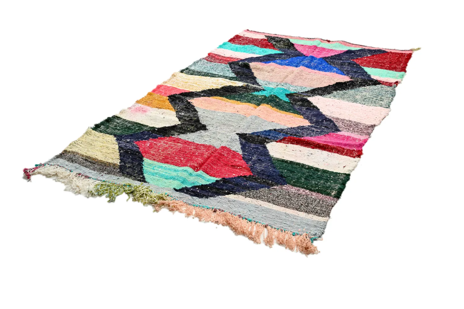 Marokkaanse Berber tapijt Boucherouite 135 x 240 cm