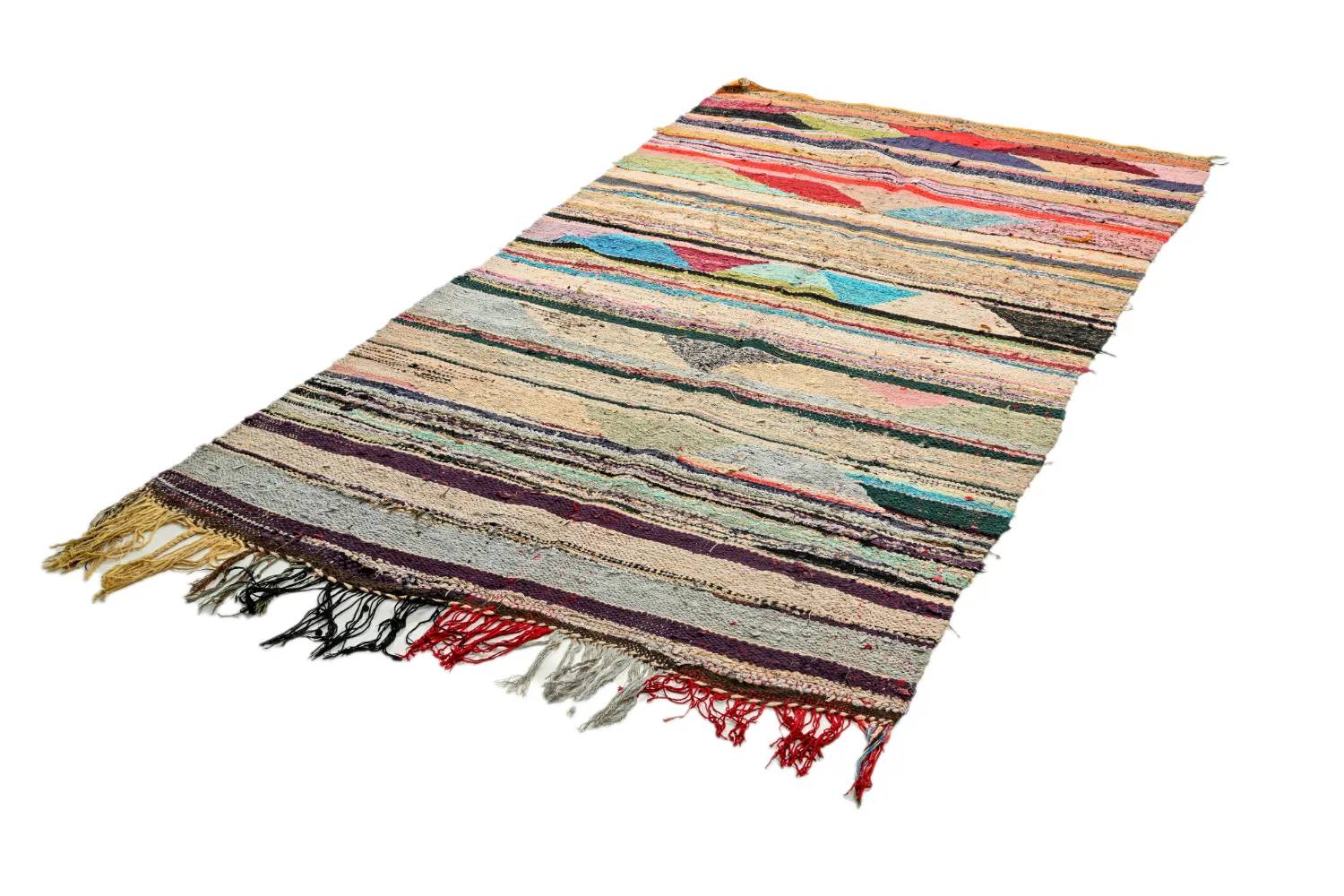 Marokkaanse Berber tapijt Boucherouite 120 x 245 cm