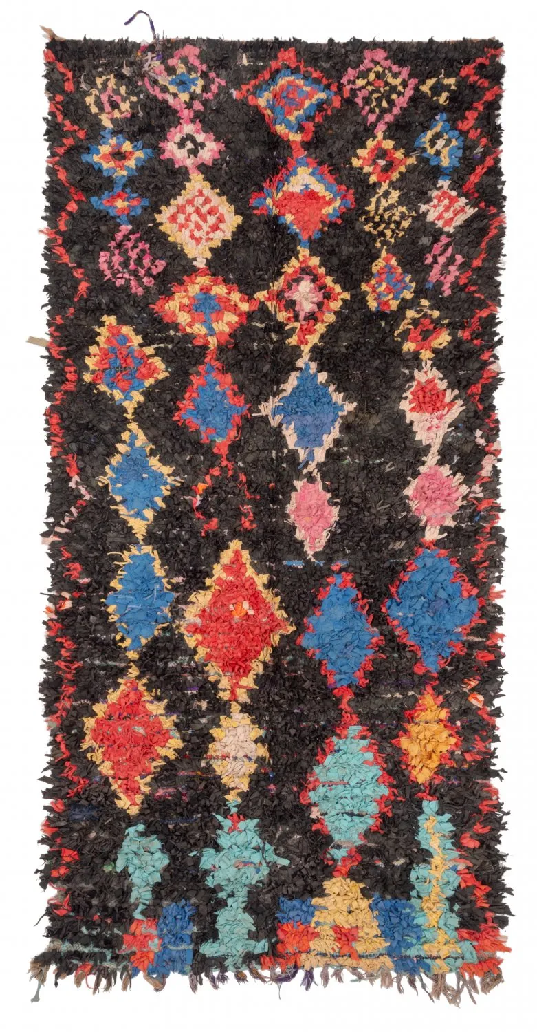 Marokkaanse Berber tapijt Boucherouite 260 x 125 cm