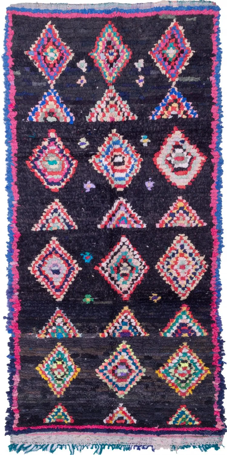 Marokkaanse Berber tapijt Boucherouite 245 x 115 cm