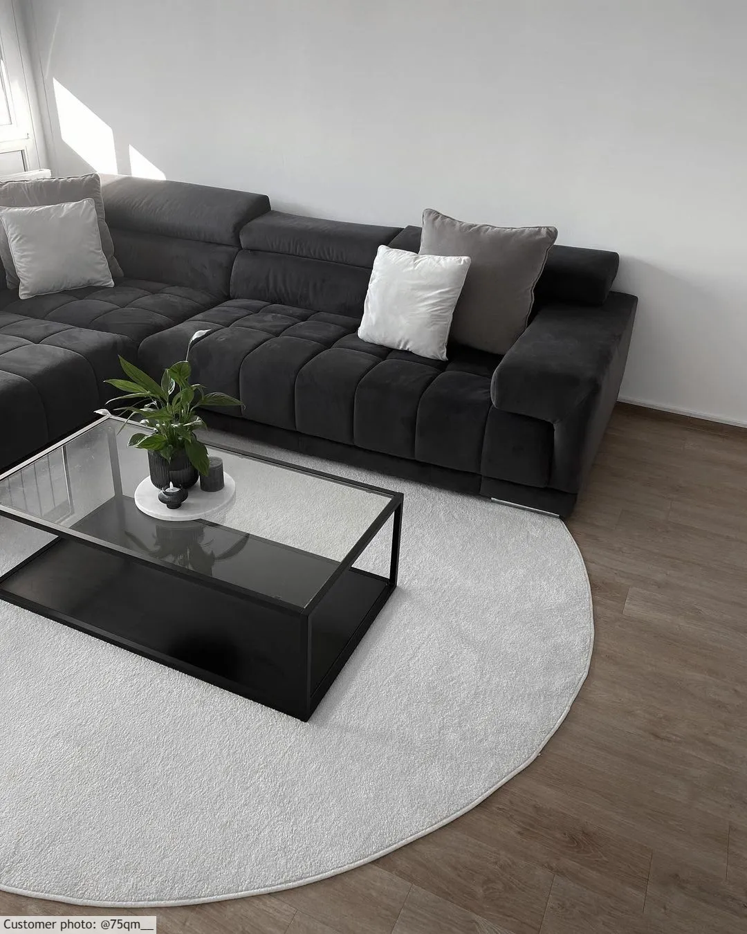 Rond vloerkleed - Sunayama (wit)