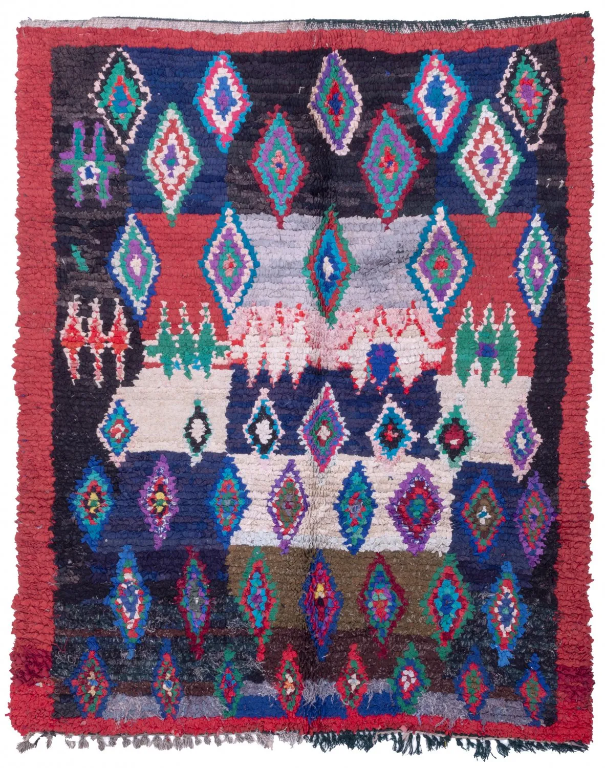 Marokkaanse Berber tapijt Boucherouite 190 x 160 cm