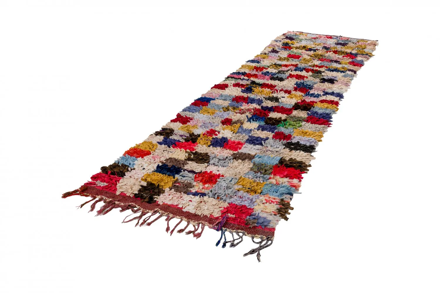 Marokkaanse Berber tapijt Boucherouite 380 x 105 cm