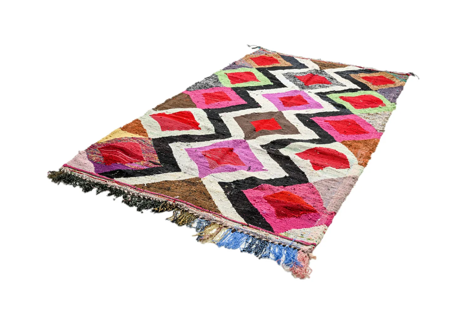 Marokkaanse Berber tapijt Boucherouite 145 x 260 cm