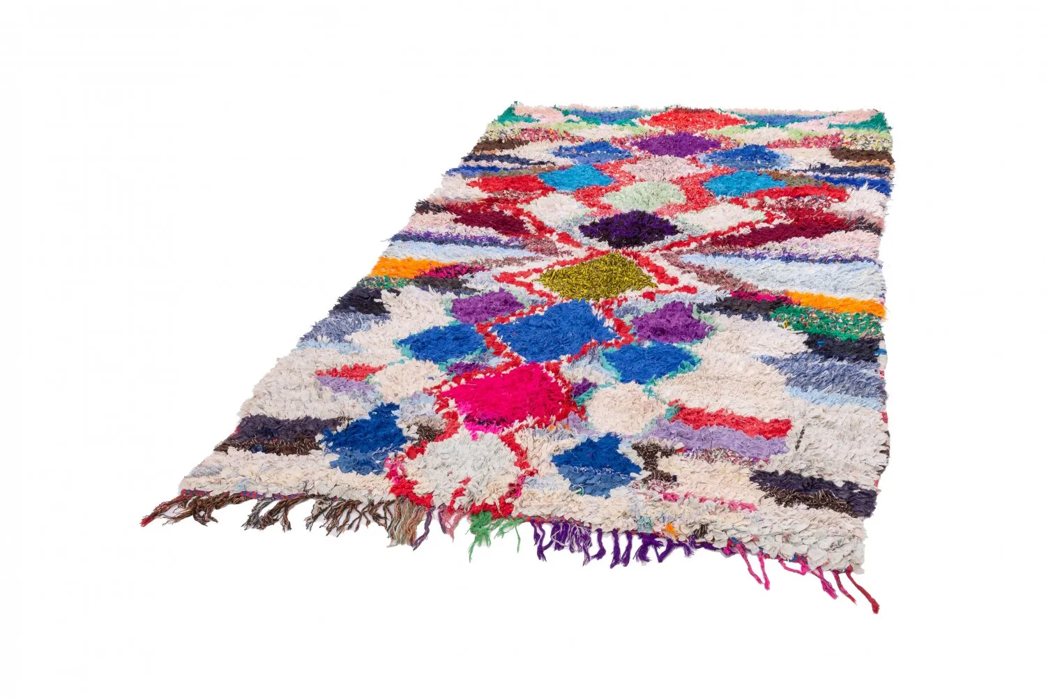 Marokkaanse Berber tapijt Boucherouite 245 x 140 cm