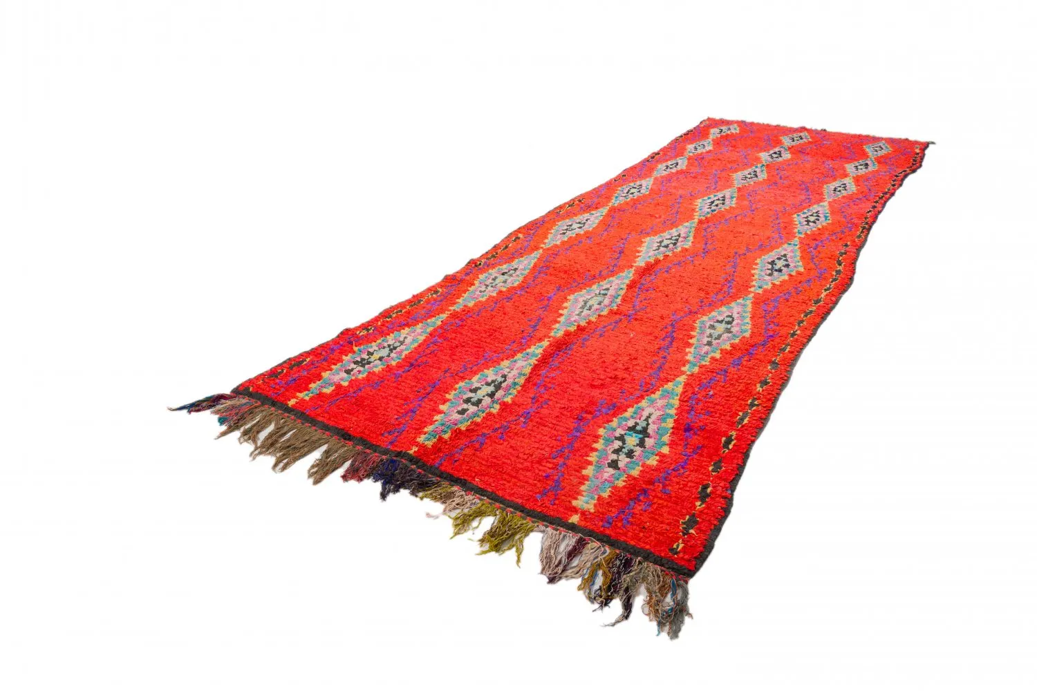 Marokkaanse Berber tapijt Boucherouite 440 x 135 cm