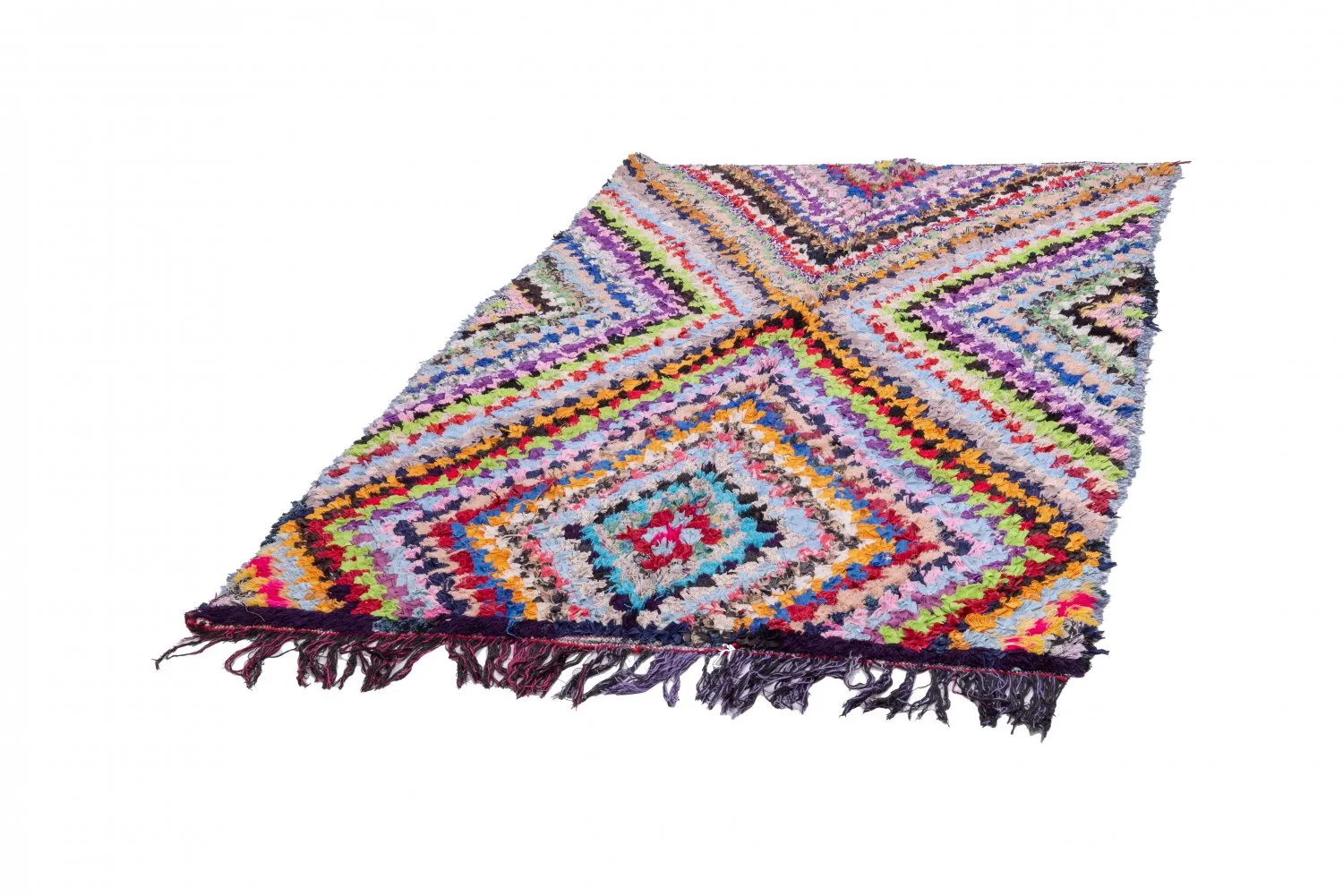 Marokkaanse Berber tapijt Boucherouite 225 x 140 cm